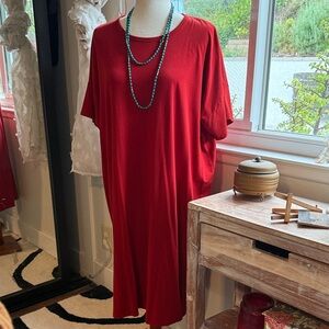 Eileen Fisher Red Midi Dress